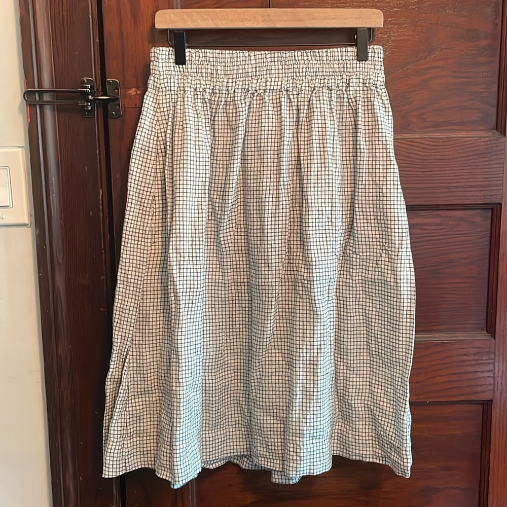 notPERFECTLINEN SION skirt in small check pattern